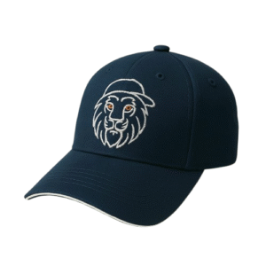 “Luxury Embroidery on Breathable Cotton – The Ultimate Blue Lion Cap”