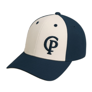 Cappi Classic Split Panel Cap – White & Navy with CP Signature Embroidery [ COMING SOON ]